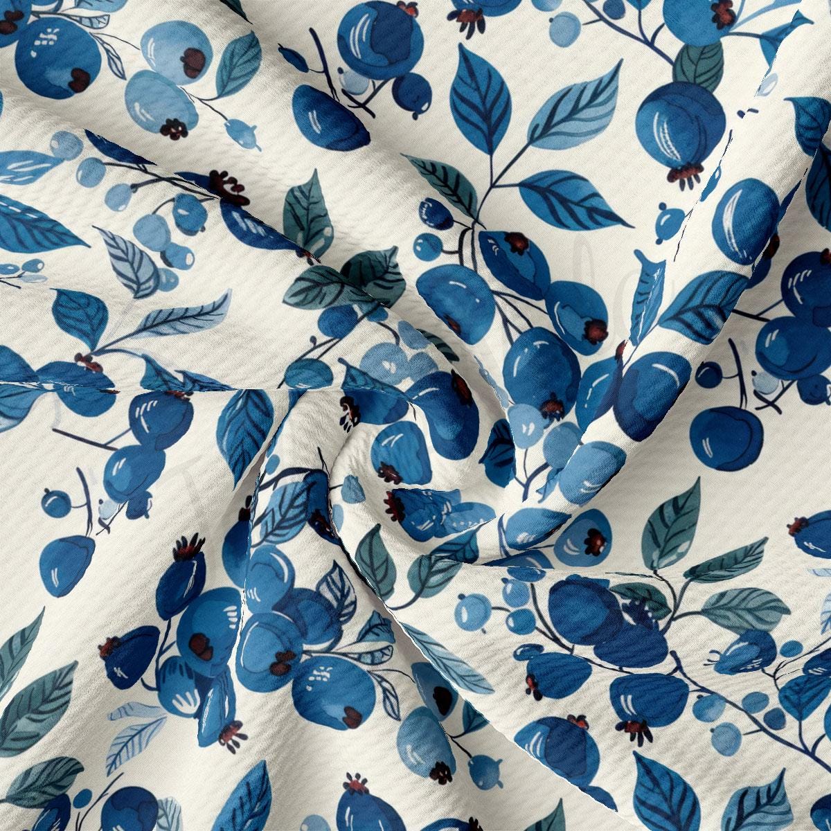 a blue and white floral print fabric