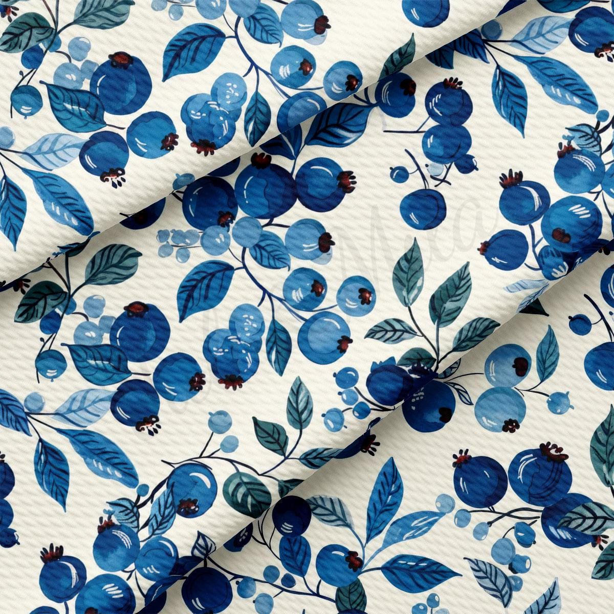 a blue and white floral print fabric