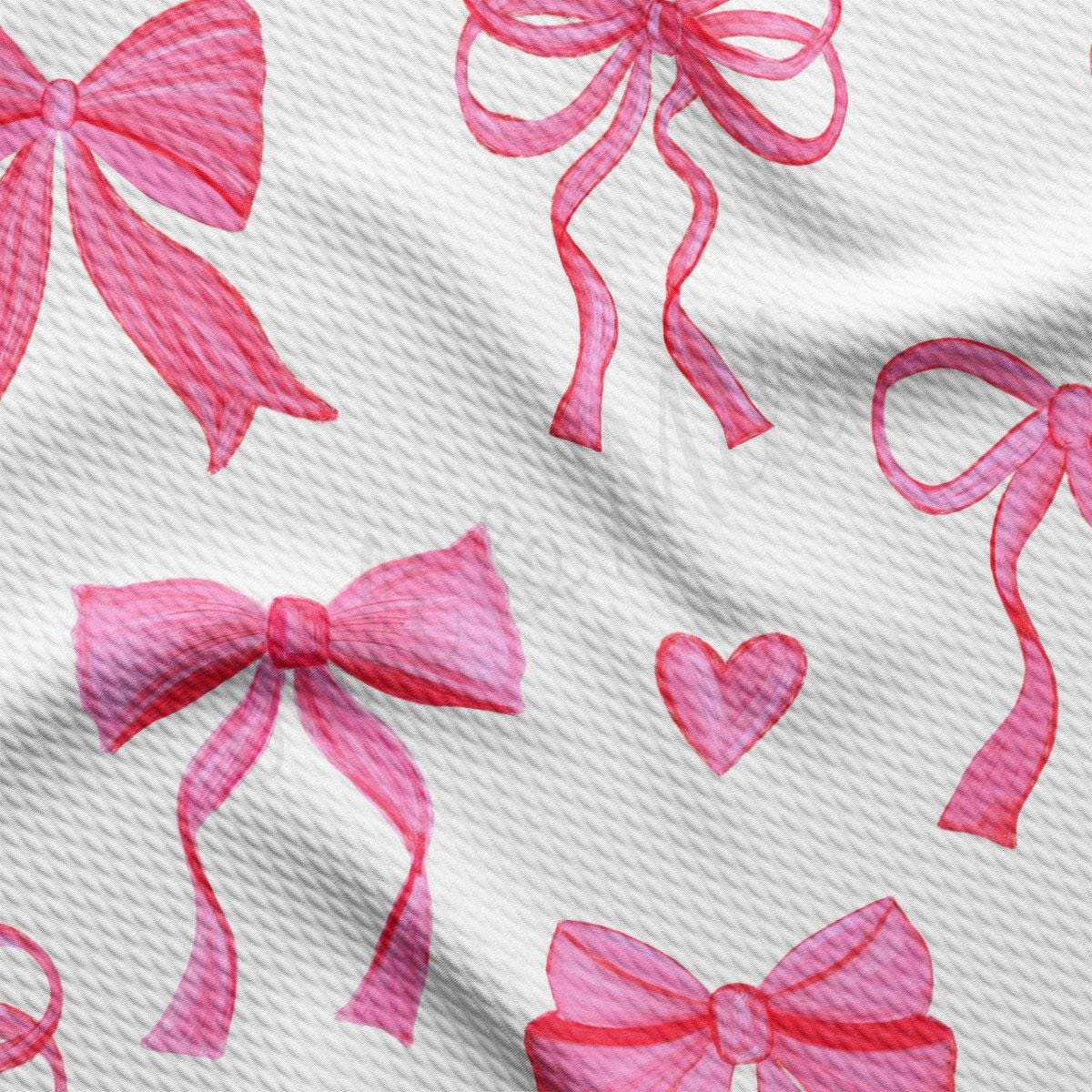 a white background with pink bows and hearts