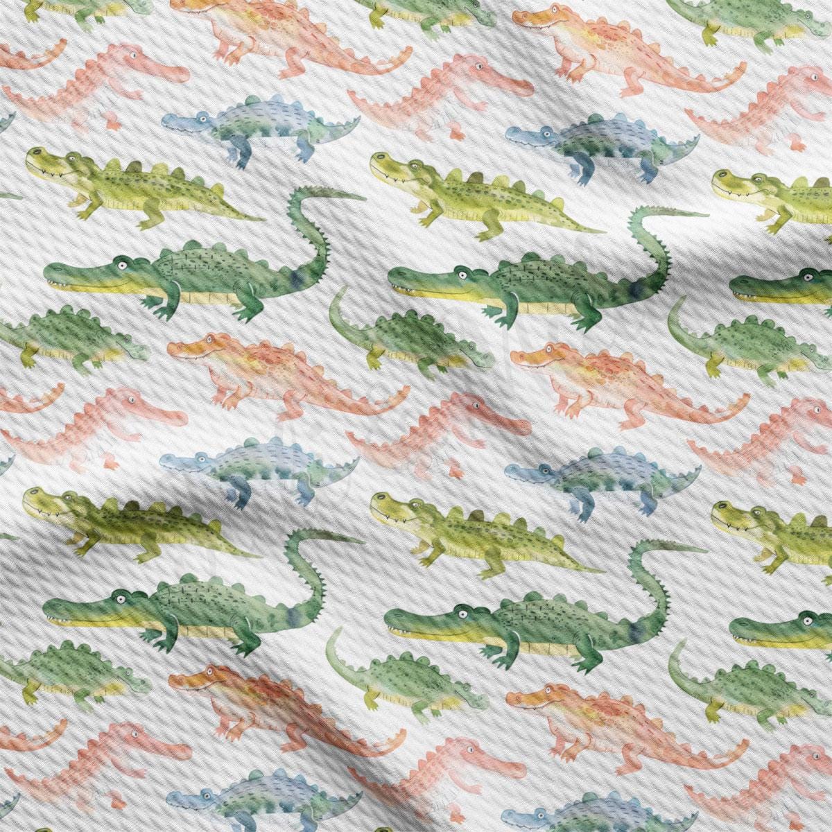 a pattern of alligators on a white background