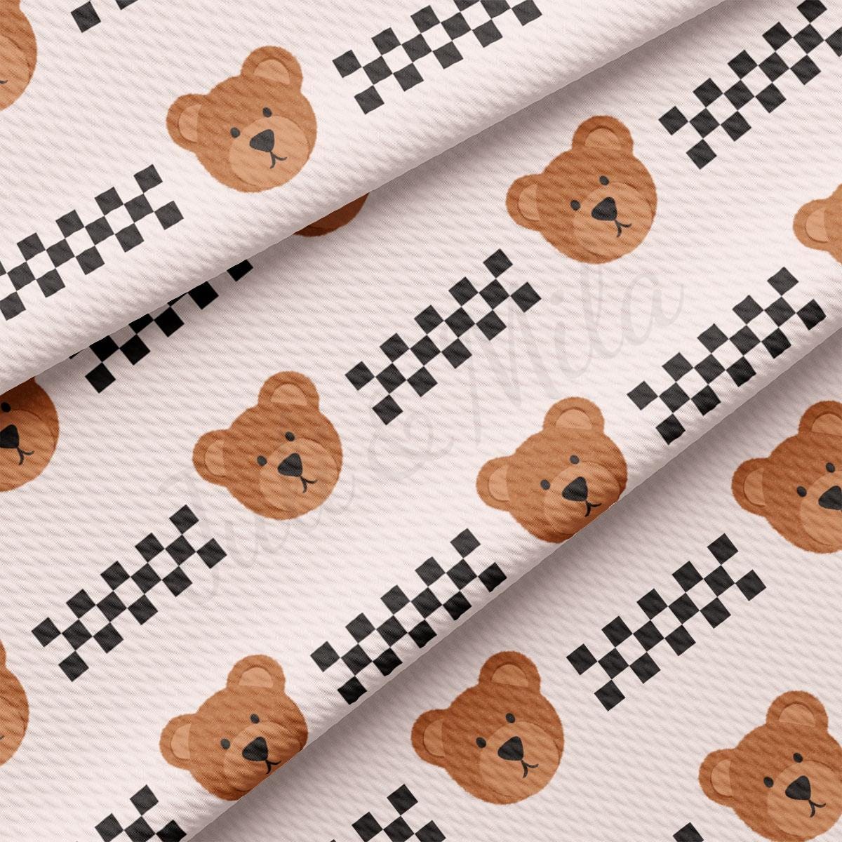 a teddy bear pattern on a white background