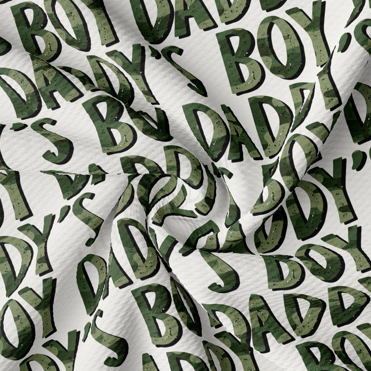 a white and green fabric with letters printed on it