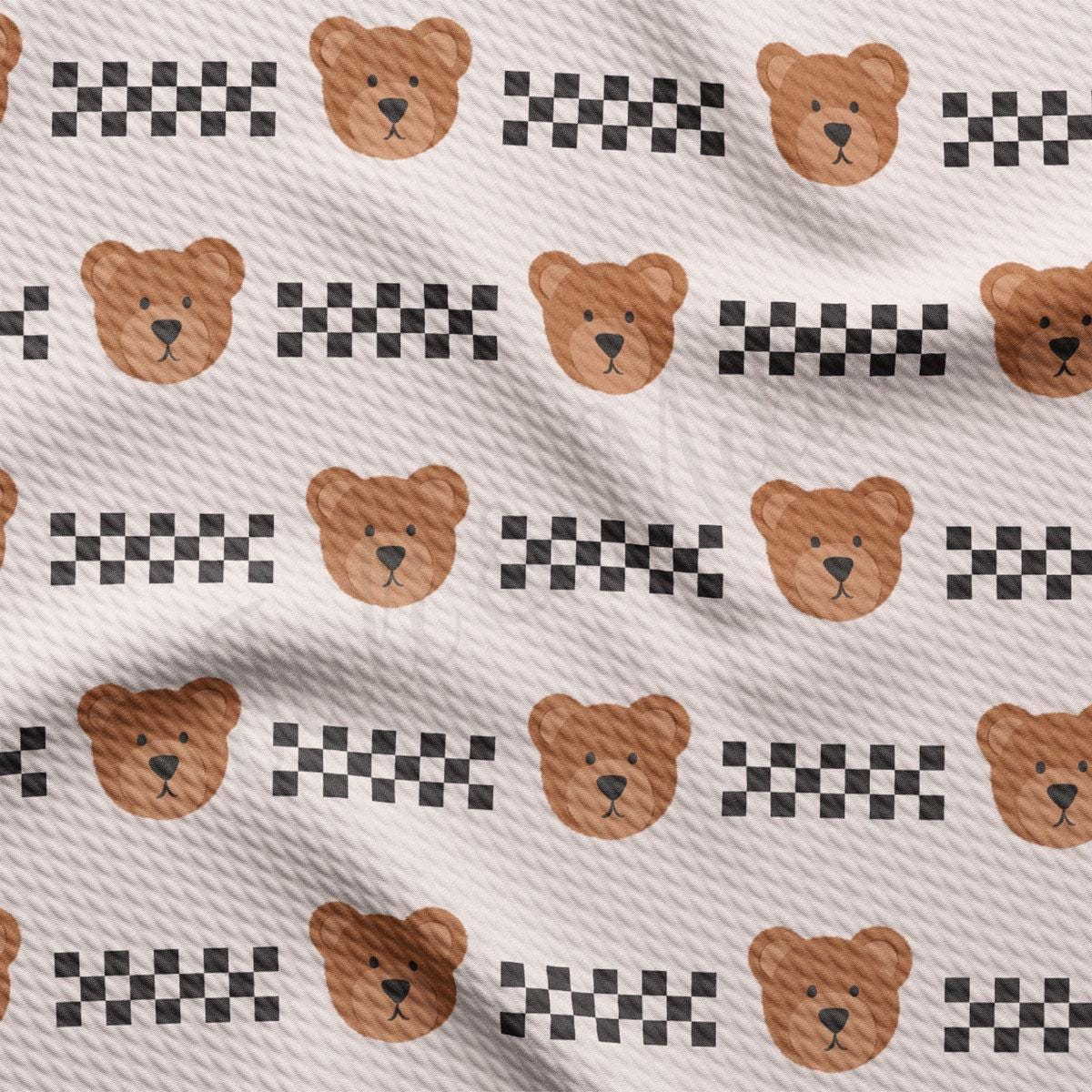 a pattern of brown teddy bears on a white background