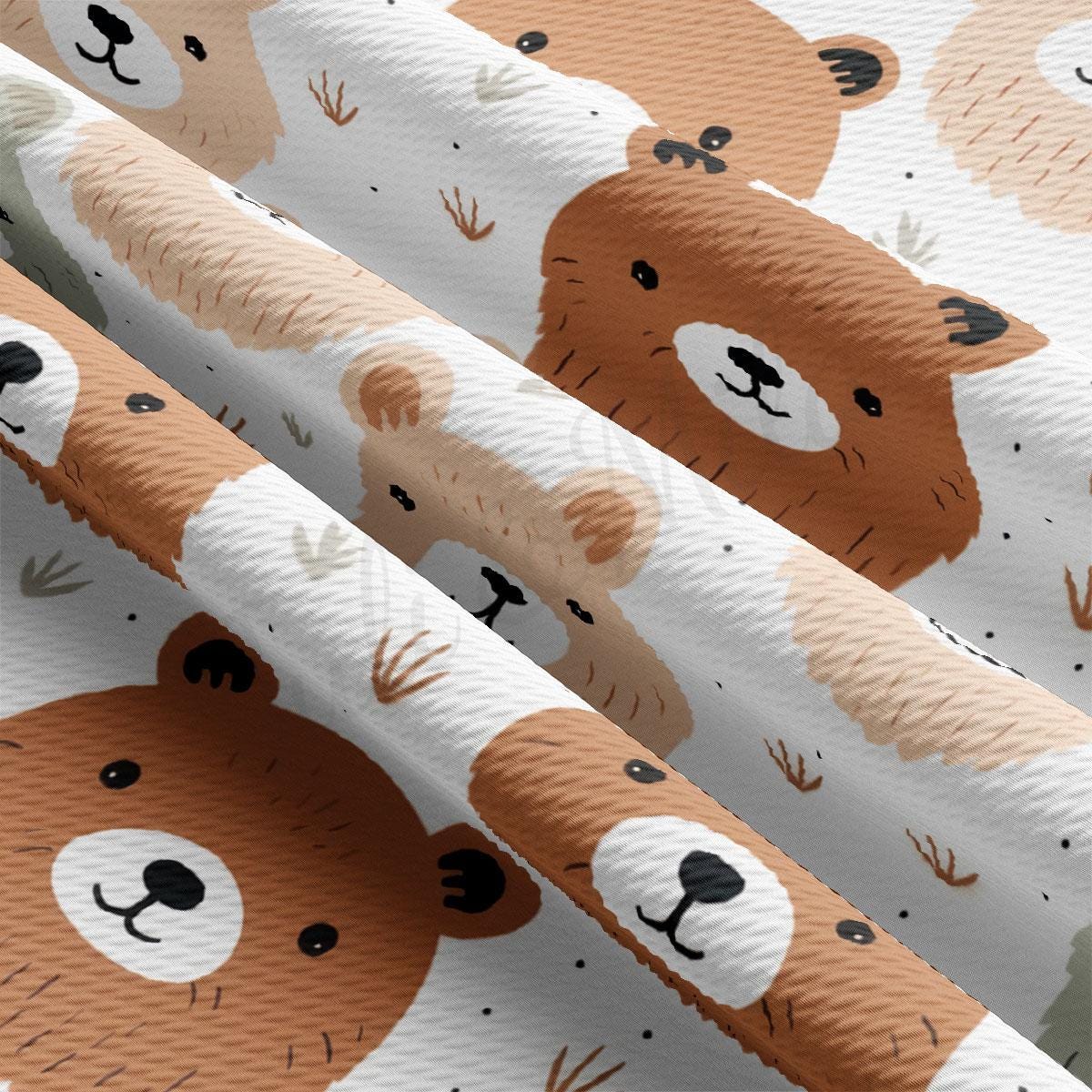 a close up of a pattern with a bear on it