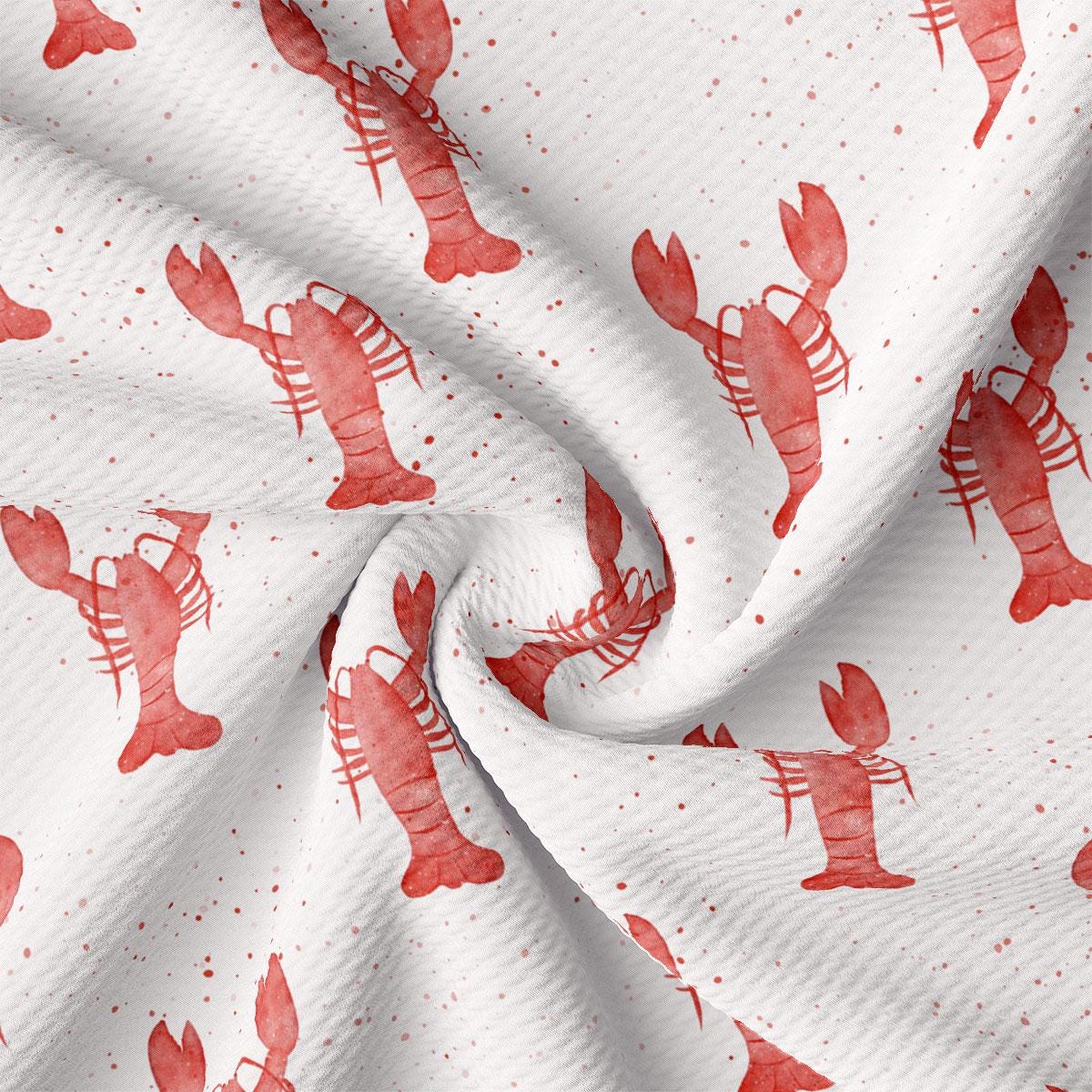 a red lobster print on a white background