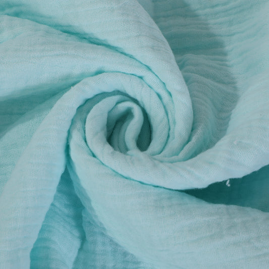 Aqua Double Gauze Muslin Fabric