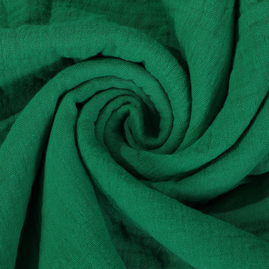 Kelly Green Double Gauze Muslin Fabric