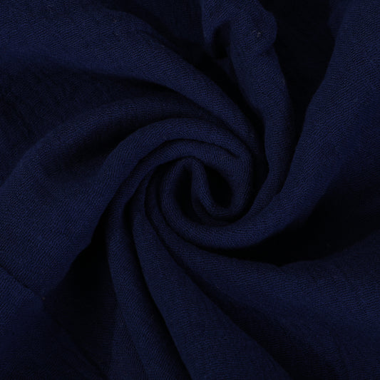 Navy Double Gauze Muslin Fabric