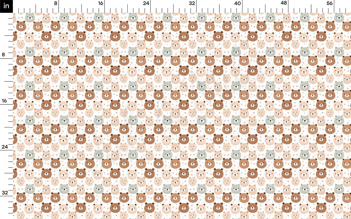 a ruler with a pattern of teddy bears on it