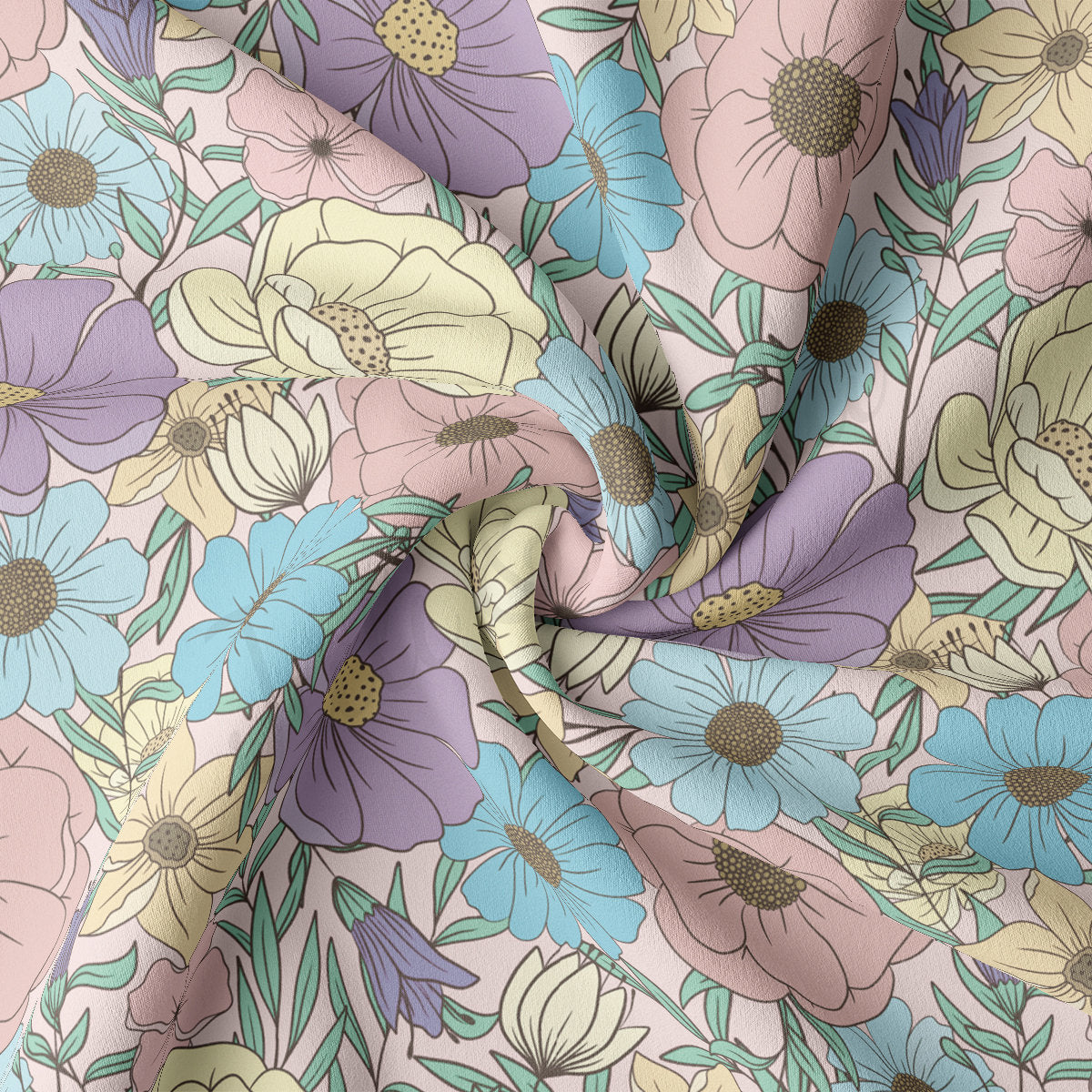 DBP Fabric Double Brushed Polyester DBP2731 Floral