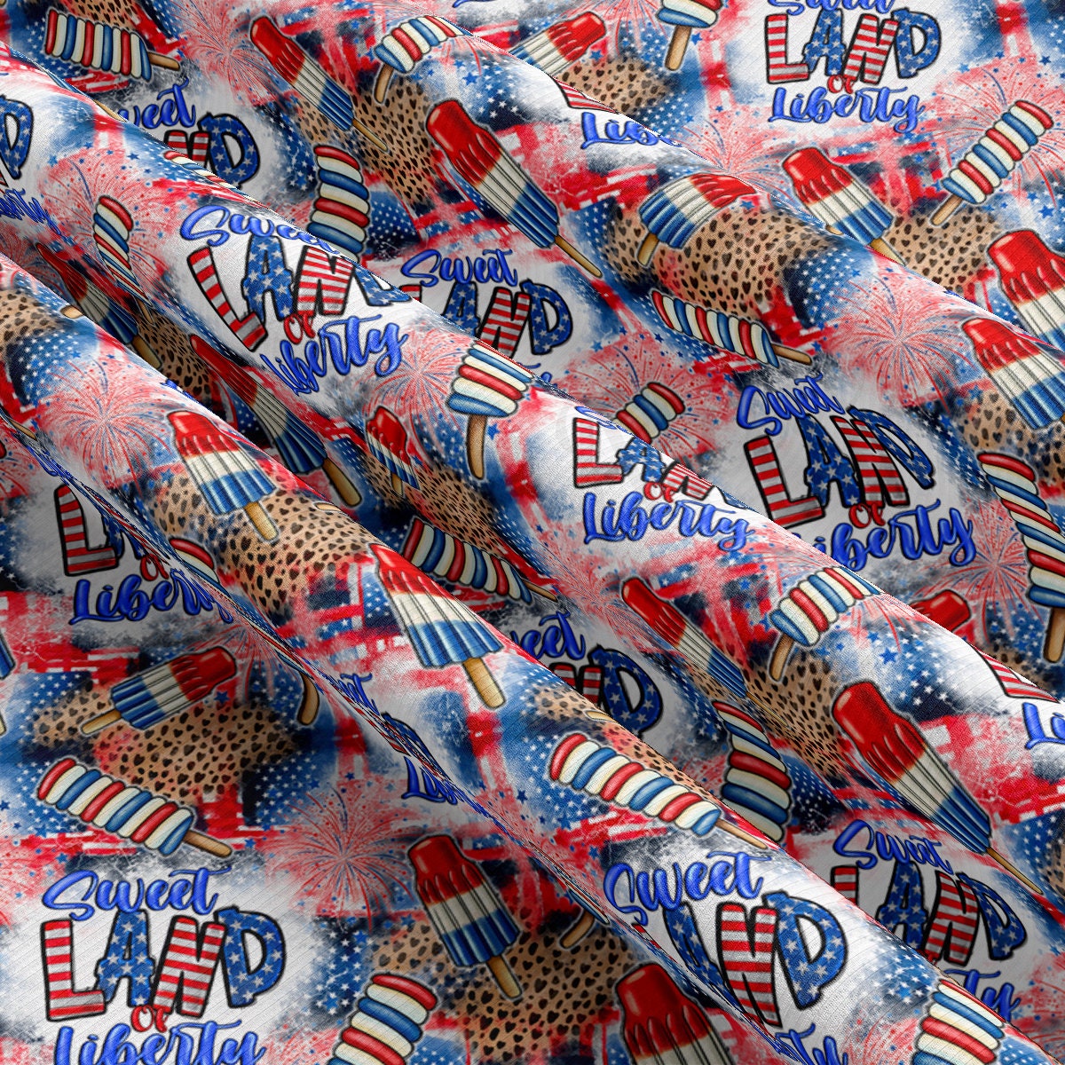 Rib Knit Fabric RBK2738 4th of July Patriotic