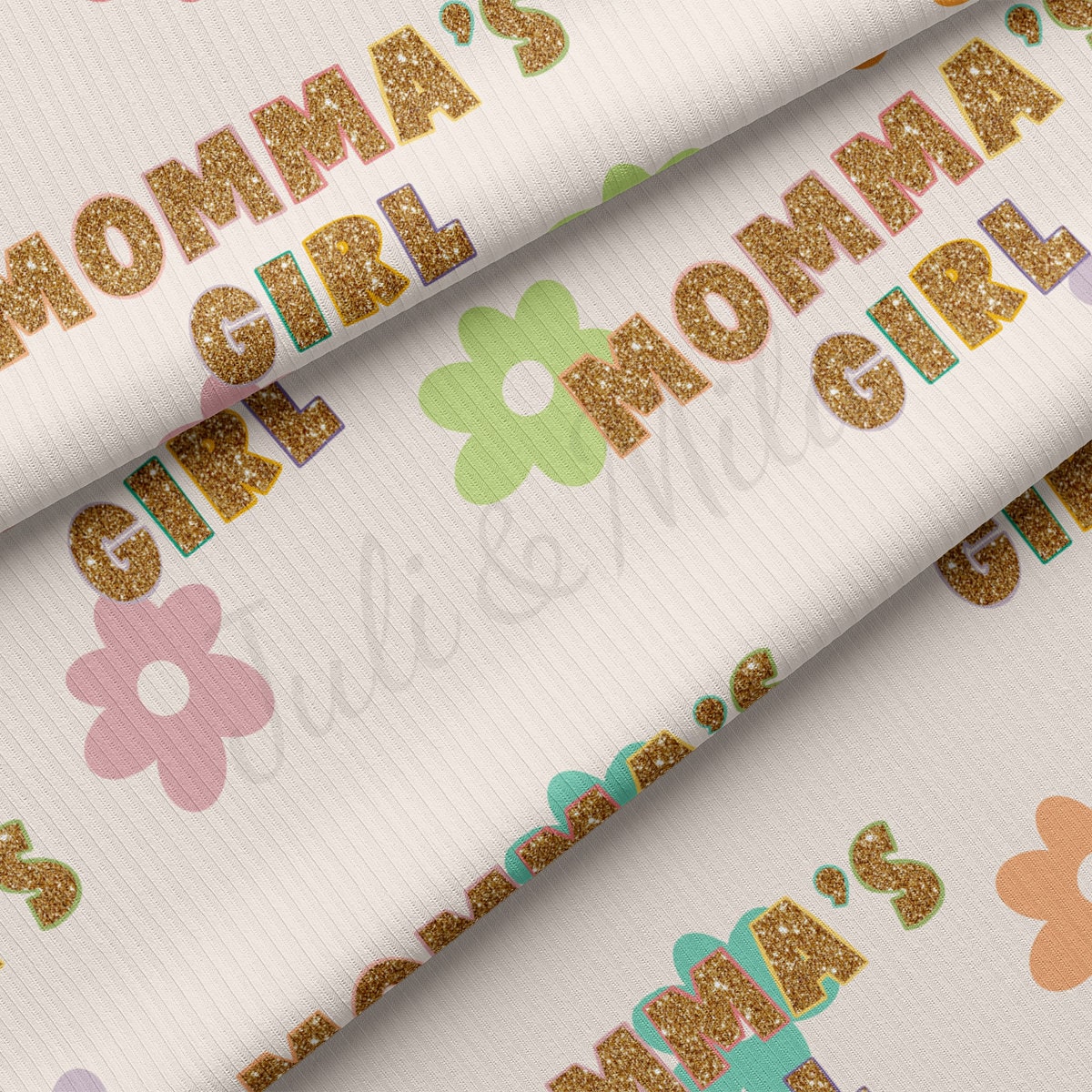 Rib Knit Fabric RBK2745 Momma's Girl