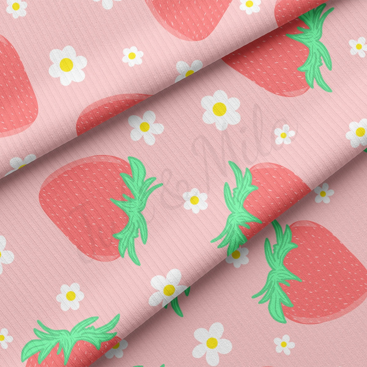 Rib Knit Fabric RBK2727 Strawberry