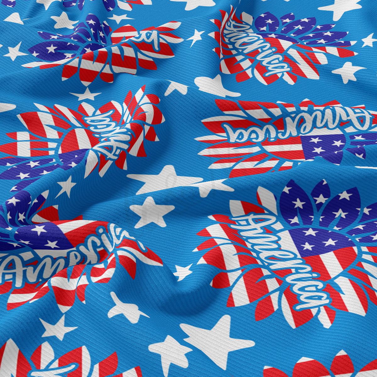 Rib Knit Fabric RBK2733 4th of July Patriotic