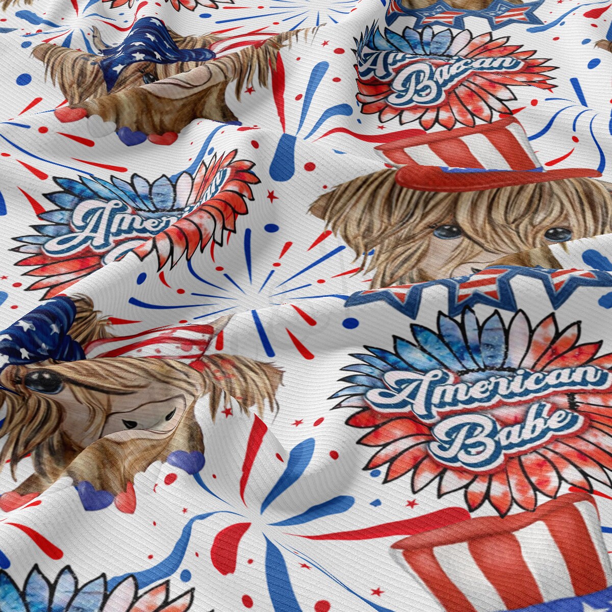 Rib Knit Fabric RBK2735 4th of July Patriotic