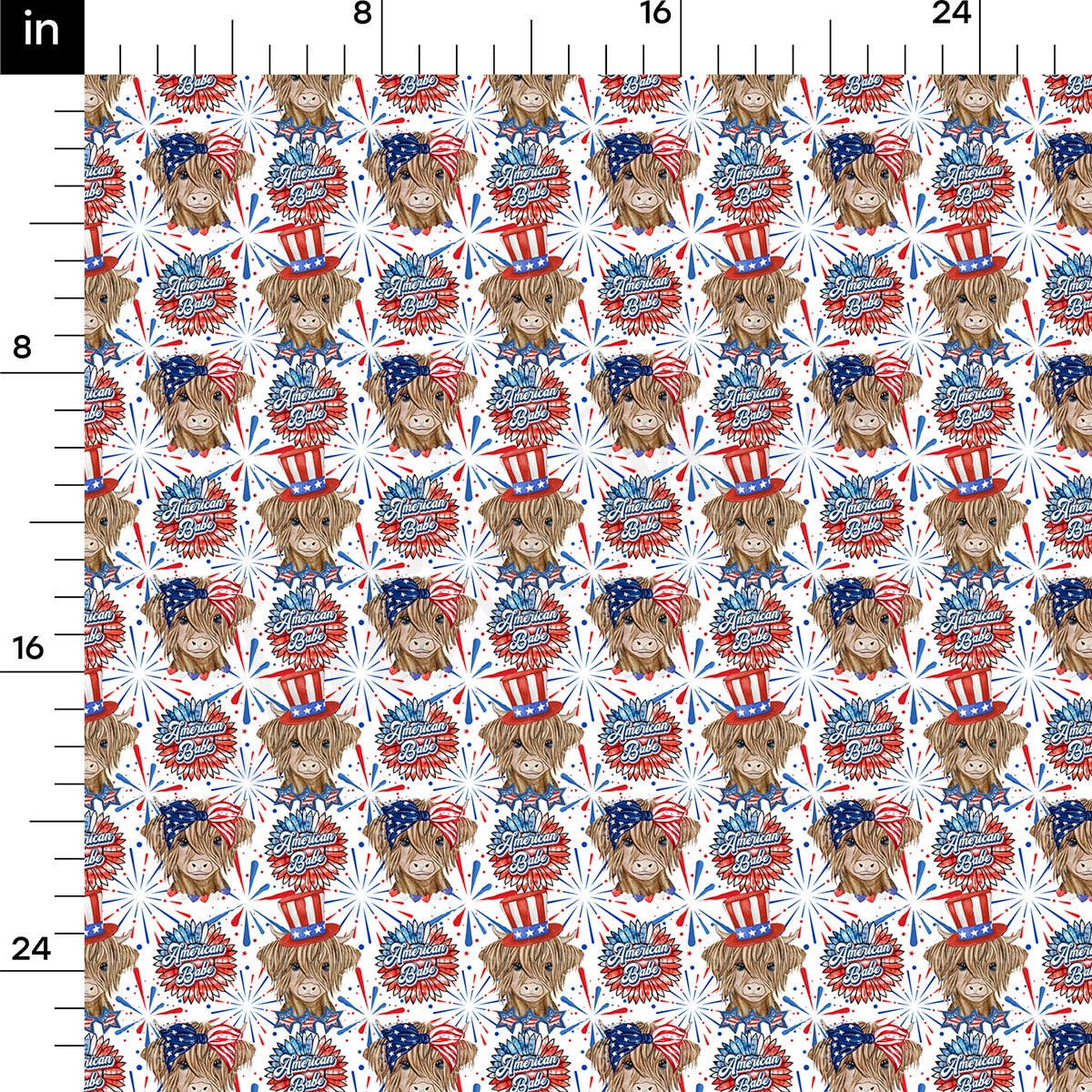 Rib Knit Fabric RBK2735 4th of July Patriotic