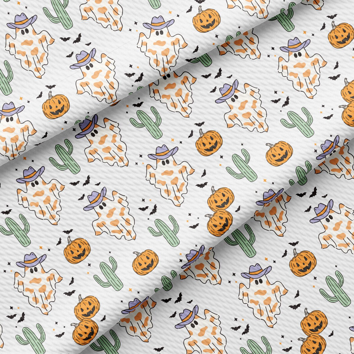 a white background with a pattern of pumpkins