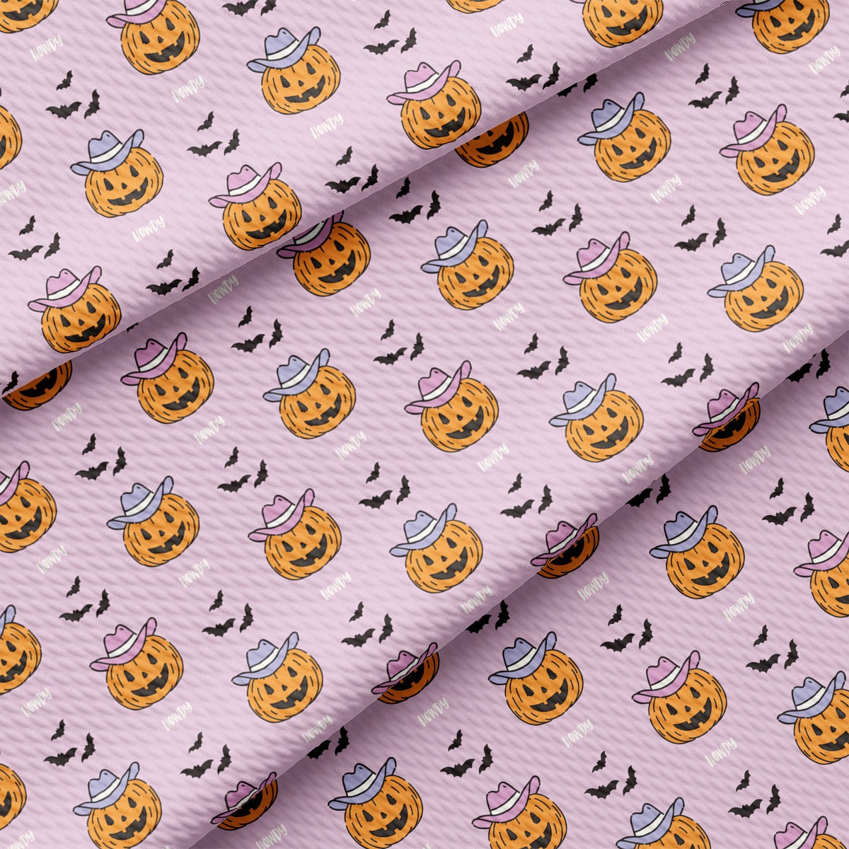 a purple background with a pattern of pumpkins and bats