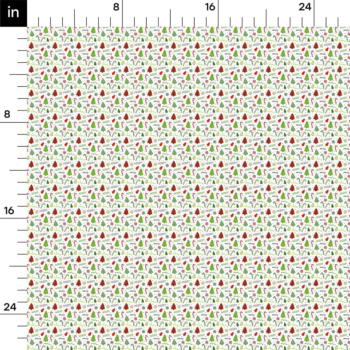 a ruler with a pattern of trees on it