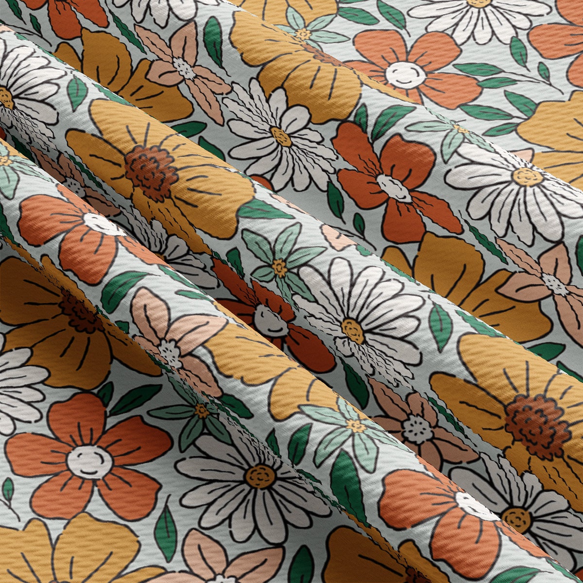 a close up of a flowered fabric