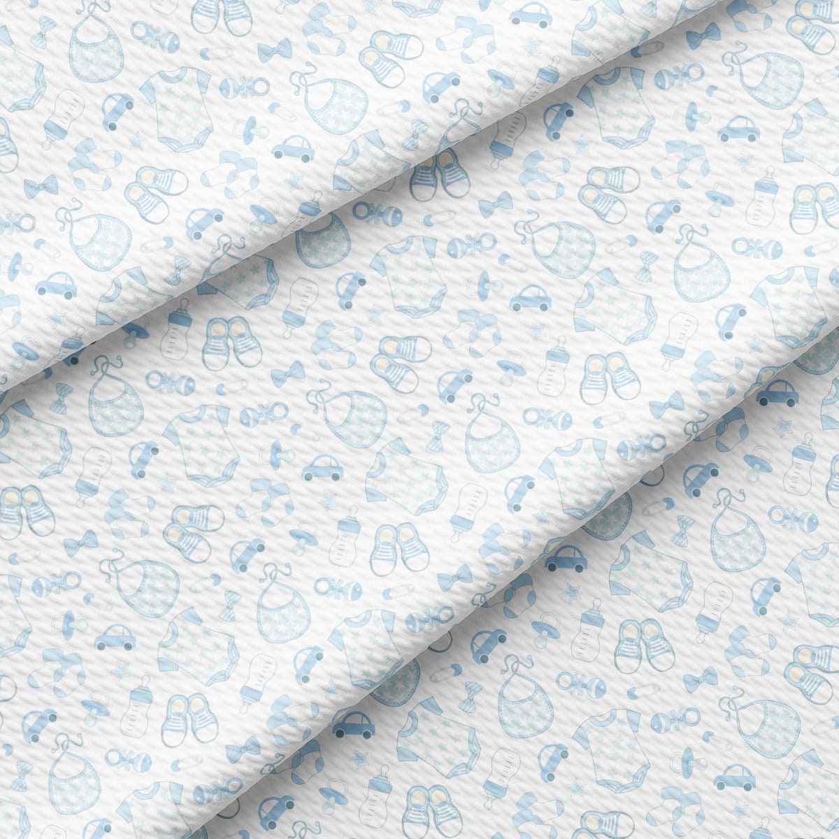 a close up of a blue and white fabric