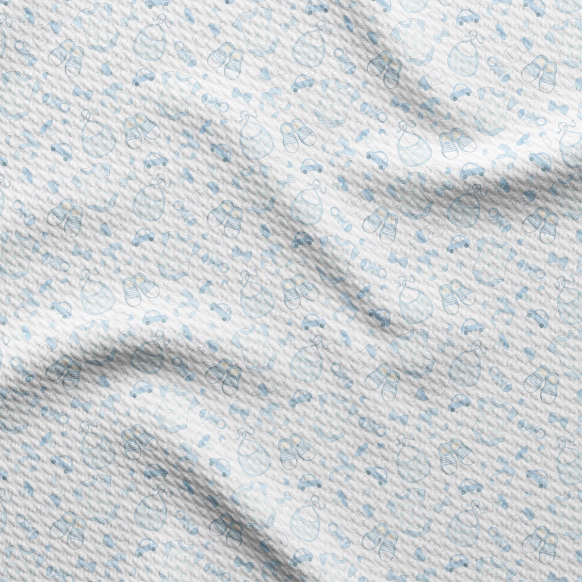 a close up of a blue and white fabric