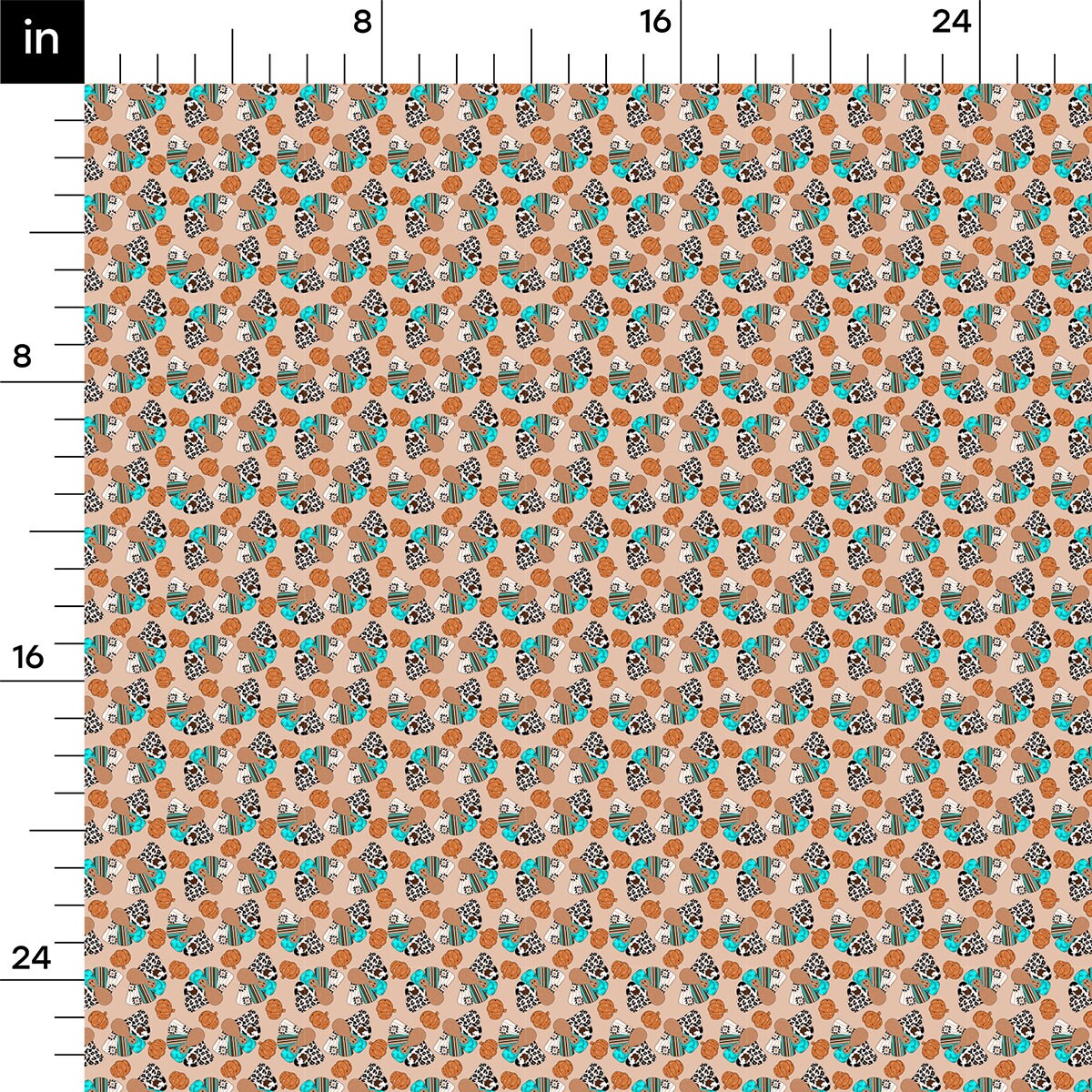 a ruler with an image of a flower pattern on it