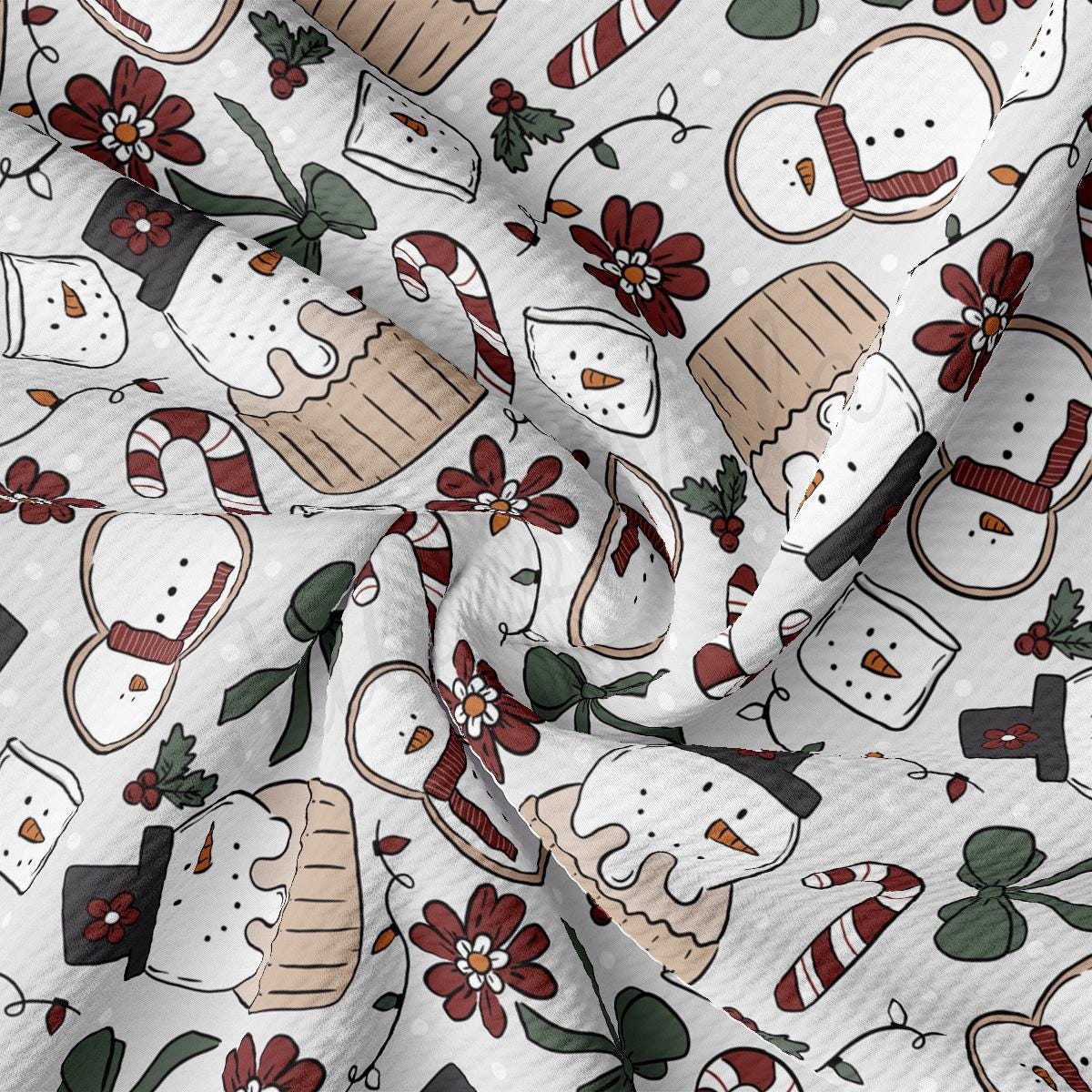 a close up of a snowman pattern on a white background