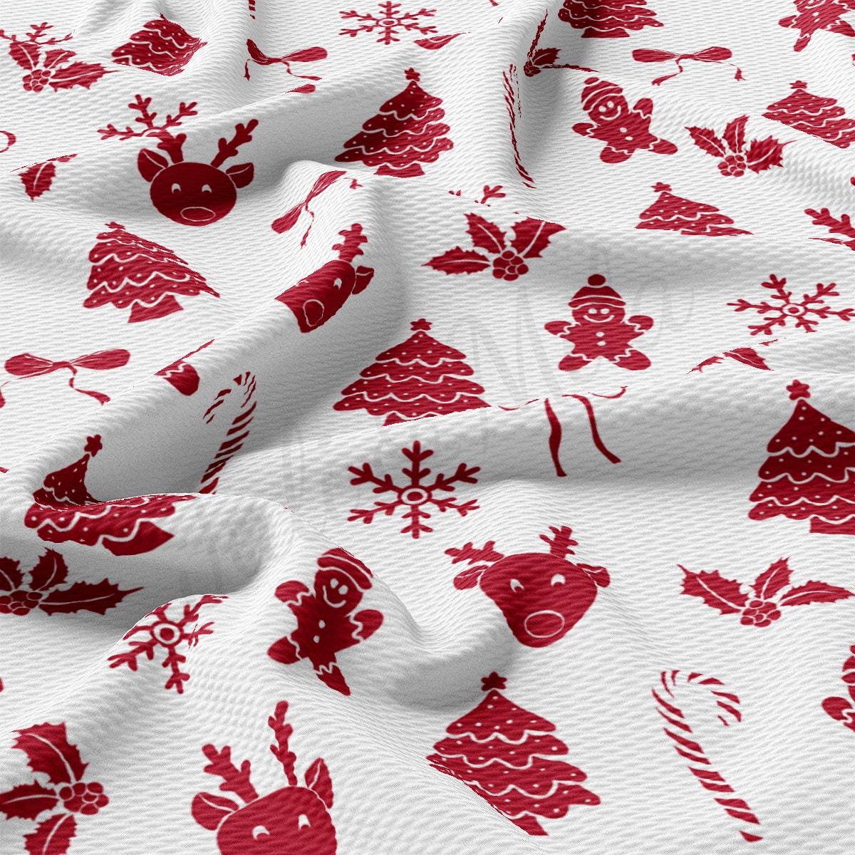 a red and white christmas pattern on a white background