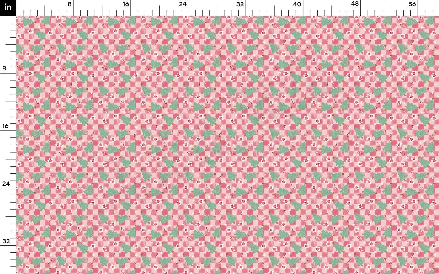 a pink and green pattern on a ruler