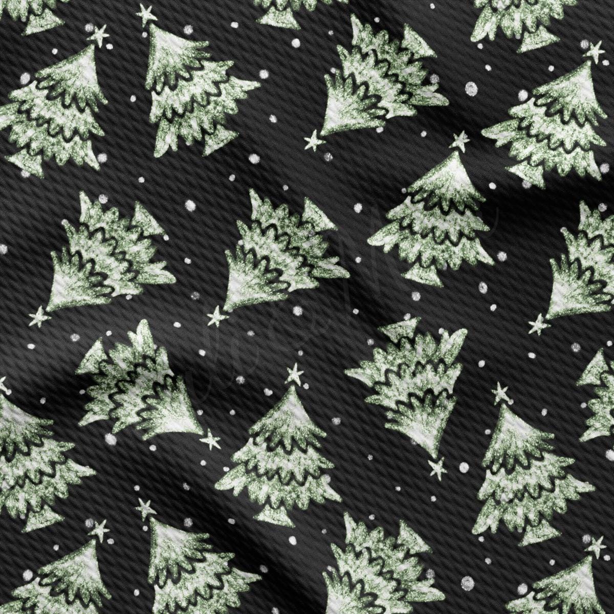 a black background with green christmas trees on it