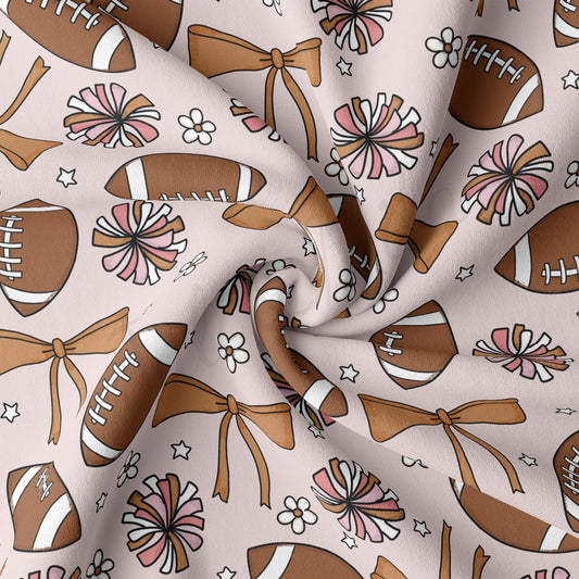 a fabric with a football pattern on it