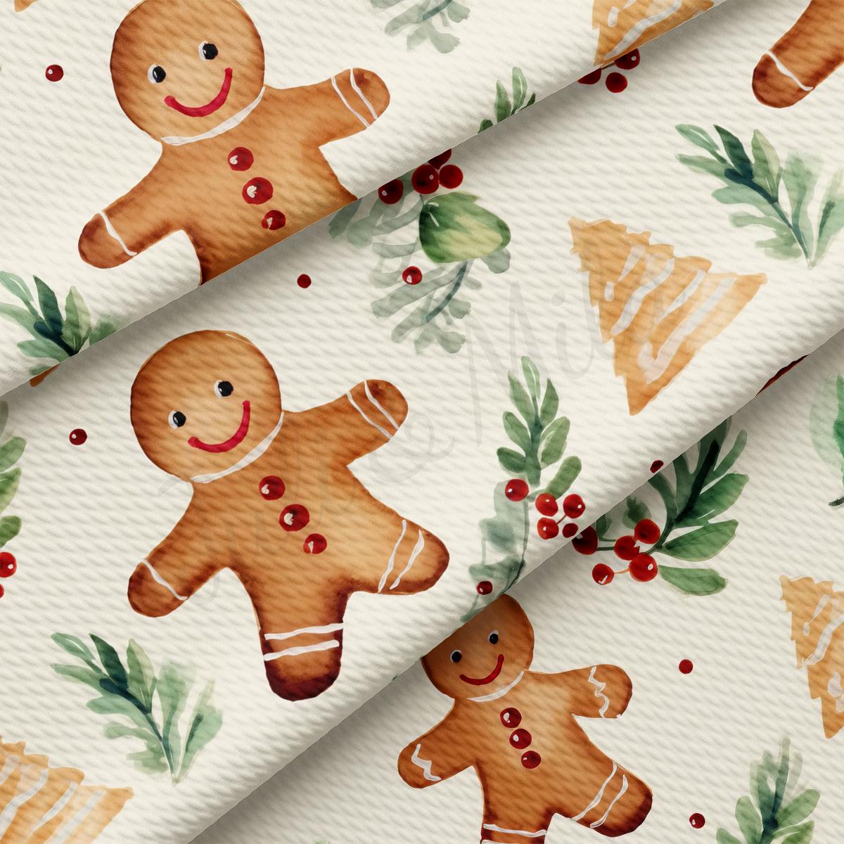 a pattern of gingers and holly leaves on a white background