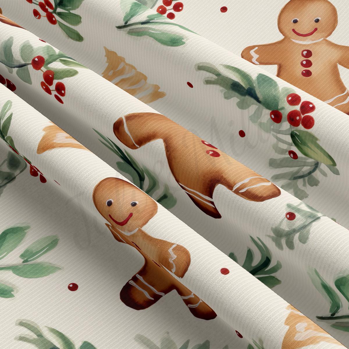 a christmas wrapping paper with a ginger on it