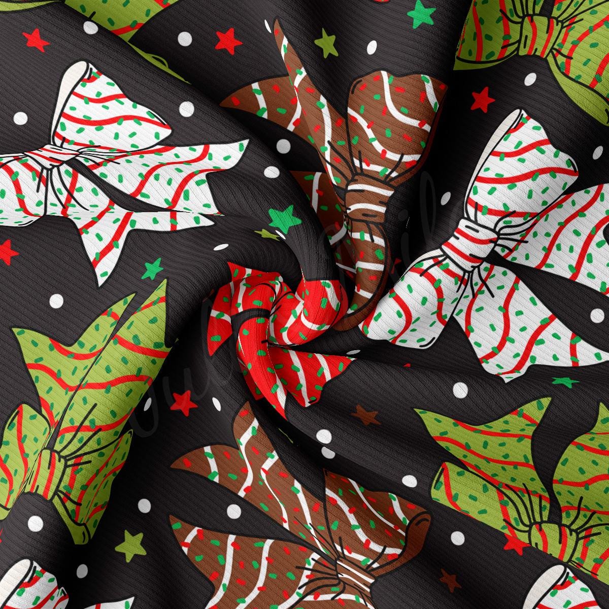 a black background with christmas decorations and bows