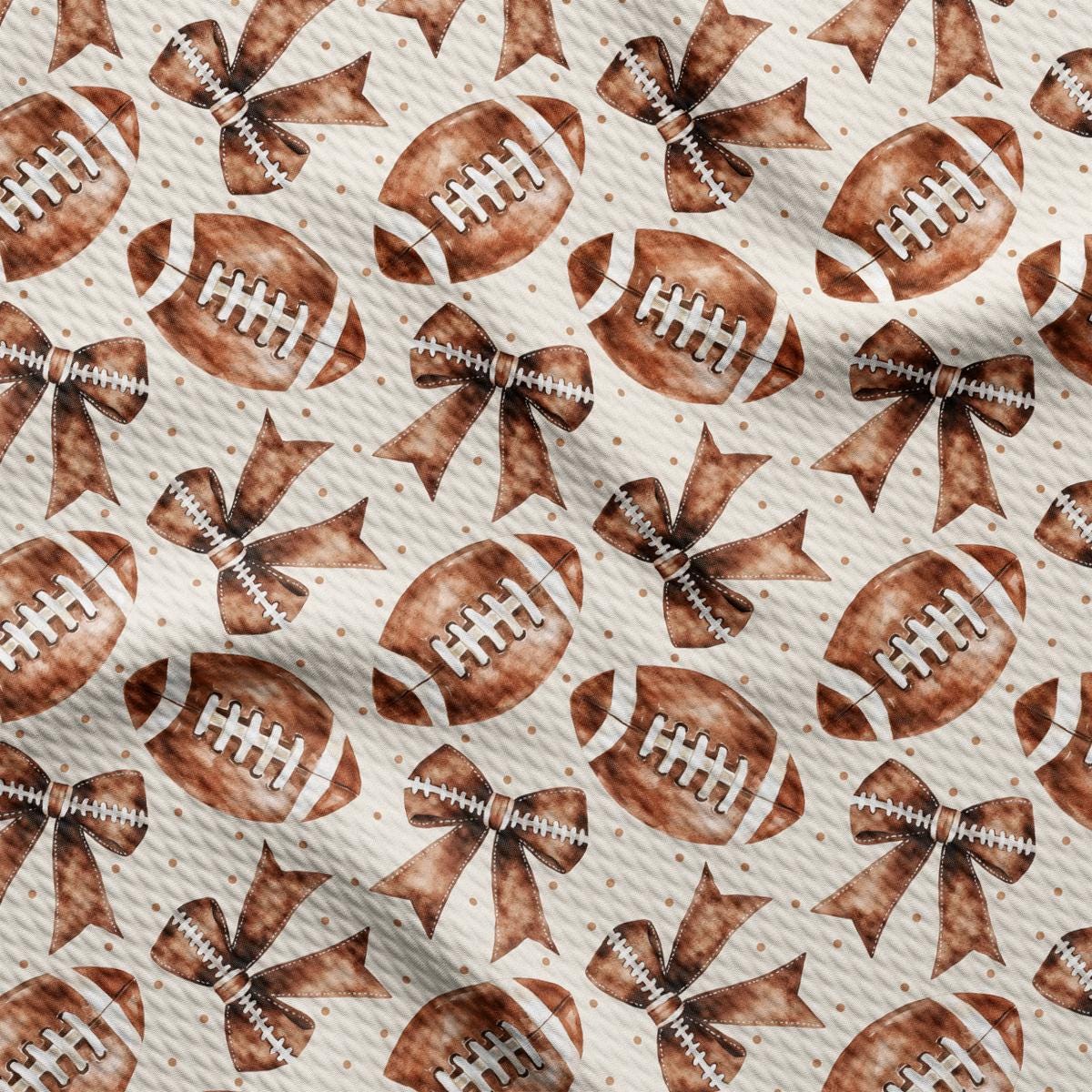 a pattern of brown and white footballs on a white background