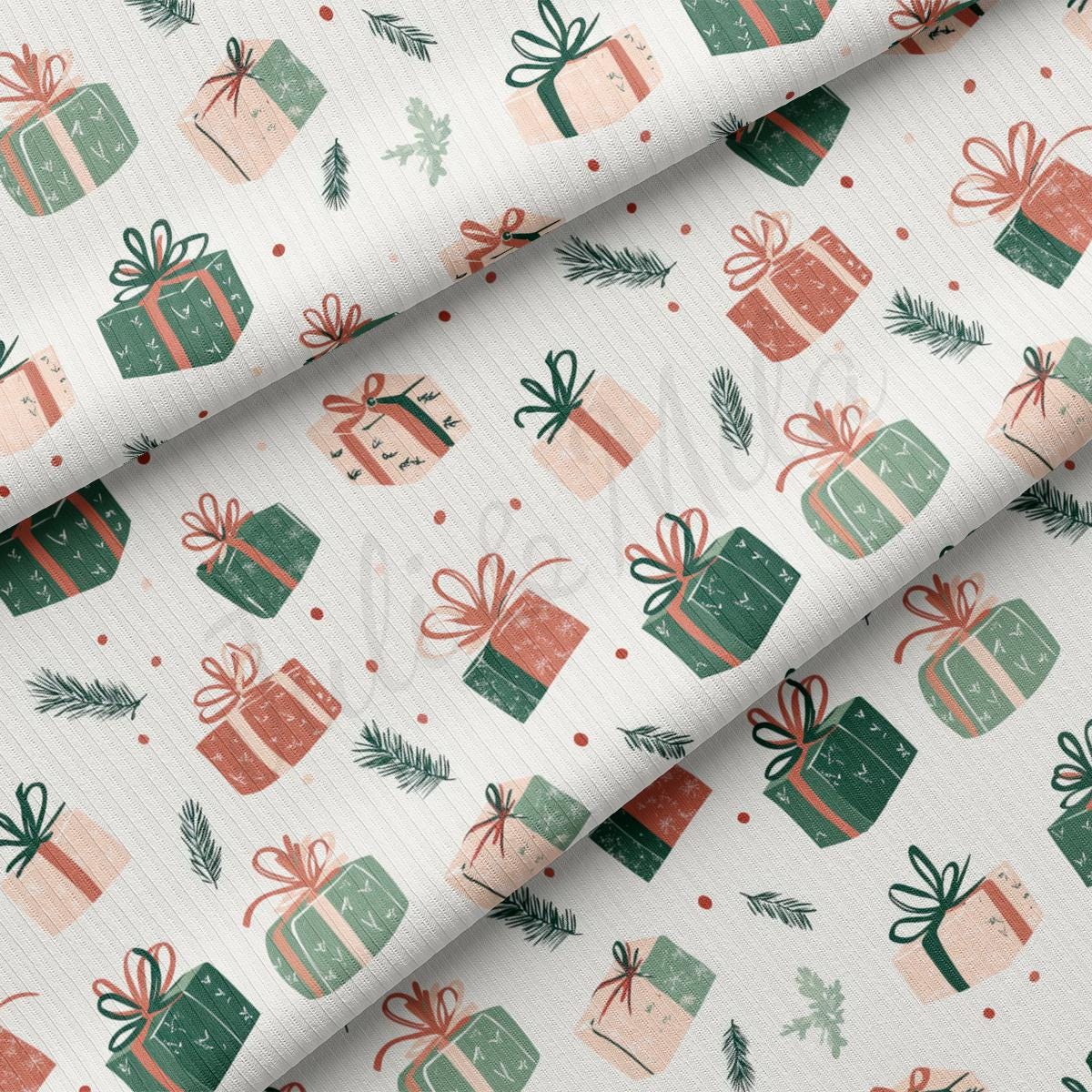 a wrapping paper with presents on it