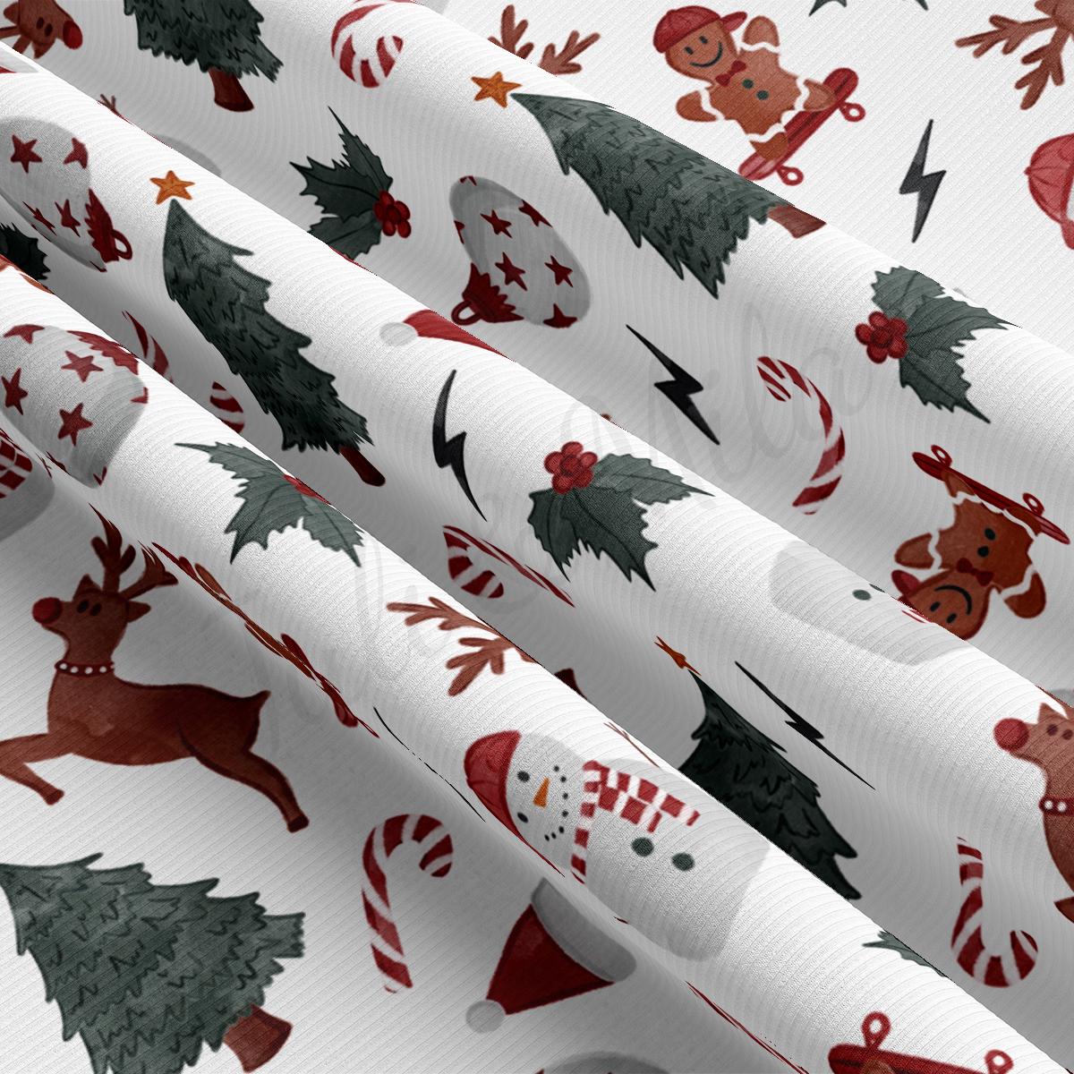 a white wrapping paper with christmas decorations on it