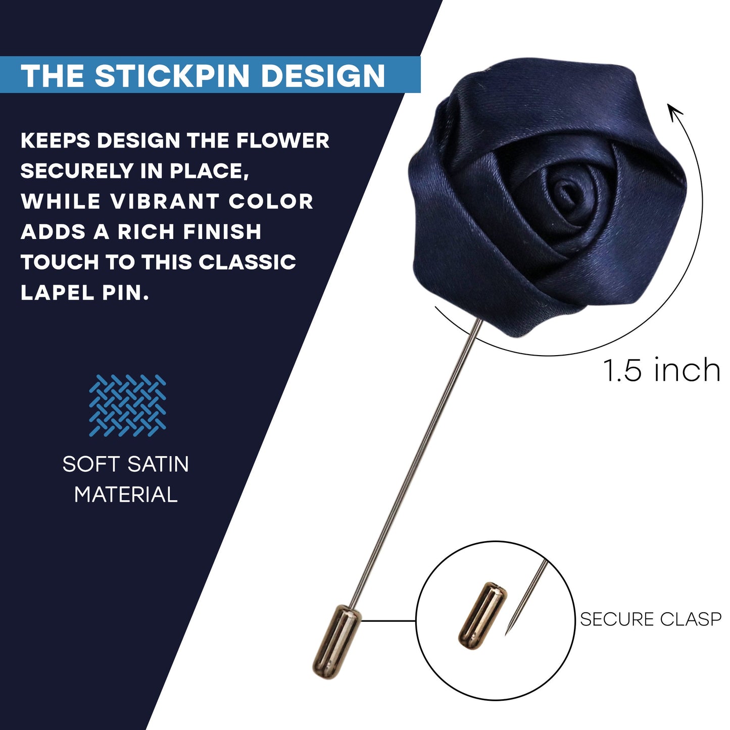 Flower Lapel Pin, Navy Lapel Pin, Lapel Pin, Wedding Lapel Pin, Men Lapel Pin, Lapel Flower, Wedding Boutonniere, Gift, Men&#39;s Lapel