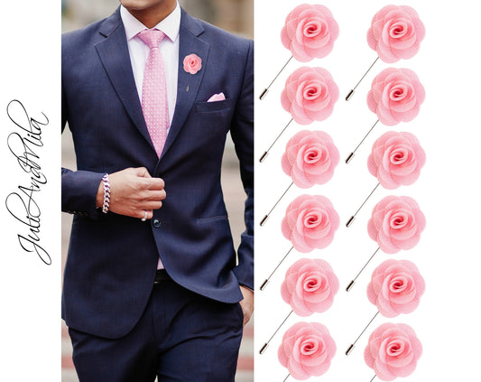 Lapel Pin, Light Pink Lapel Pin,  Flower Lapel Pin, Wedding Lapel Pin, Men Lapel Pin, Lapel Flower, Wedding Boutonniere, Gift, Men&#39;s Lapel