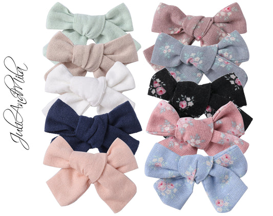 Linen hair bow clips bows for toddlers girls, school bow bows hair clips for girls barrettes alligator clip