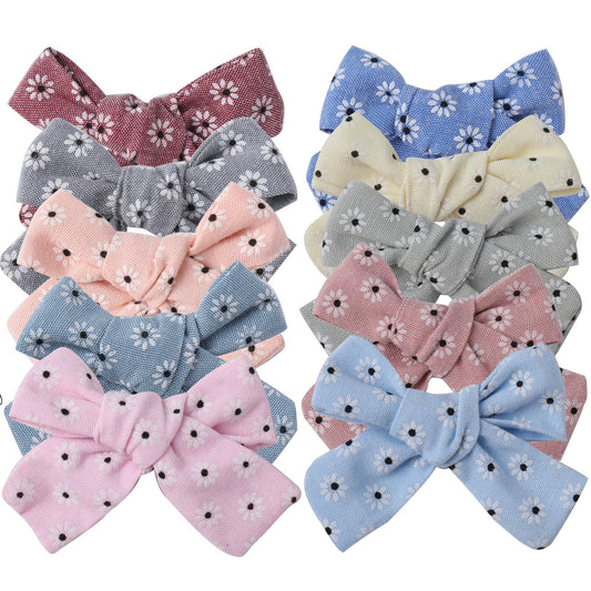 Linen hair bow clips bows for toddlers girls, school bow bows hair clips for girls barrettes alligator clip