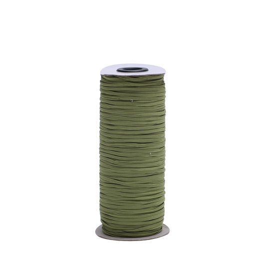 Olive Green 1/8 inch Elastic Roll - Elastic for Face Mask - Skinny Elastic - Elastic by the yard - Thin Elastic for Face Mask 3 mm Rope Cord