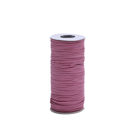 Mauve 1/8 inch Elastic Roll - Elastic for Face Mask - Skinny Elastic - Elastic by the yard Thin Elastic for Face Mask 3 mm Rope Cord