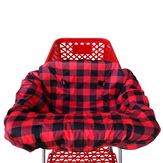 Shopping cart Covers for Baby, High Chair and Grocery Cover for Babies, Infants, Toddlers Trolley Seat for Boys and Girls (Buffalo Plaid)