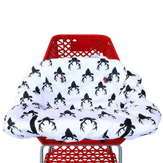 Shopping cart Covers for Baby, High Chair and Grocery Cover for Babies, Infants, Toddlers Trolley Seat for Boys and Girls Black White Antler