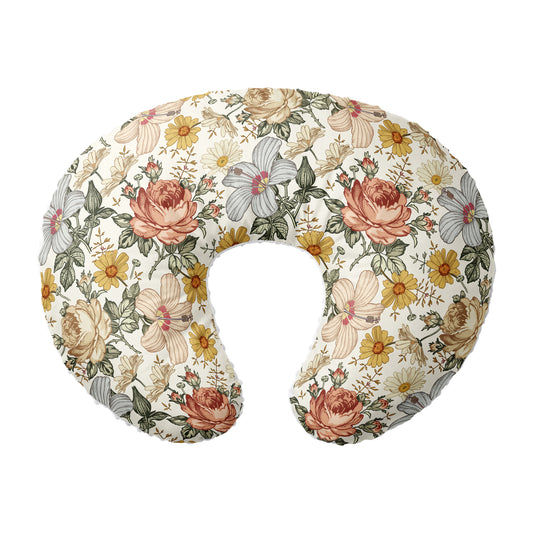 Nursing Pillow Cover,100% Cotton, Slipcover Minky Boy Girl - Woodland Nursery Decor for Baby Boys and Girls Pillow Cover Vintage floral