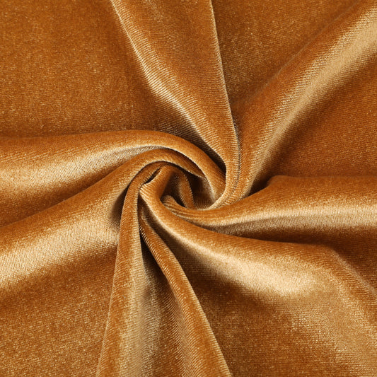 Gold Stretchy Velvet Fabric by The Yard Stretch Fabrics Polyester Spandex for Scrunchies Clothes Costumes Crafts Bows