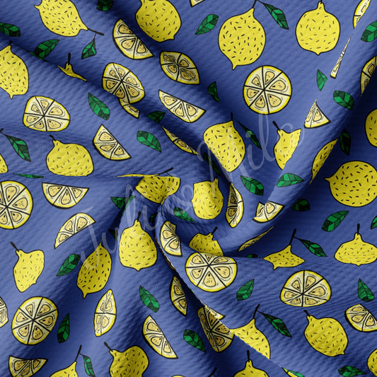 lemon Printed  Bullet Textured Fabric  lemon