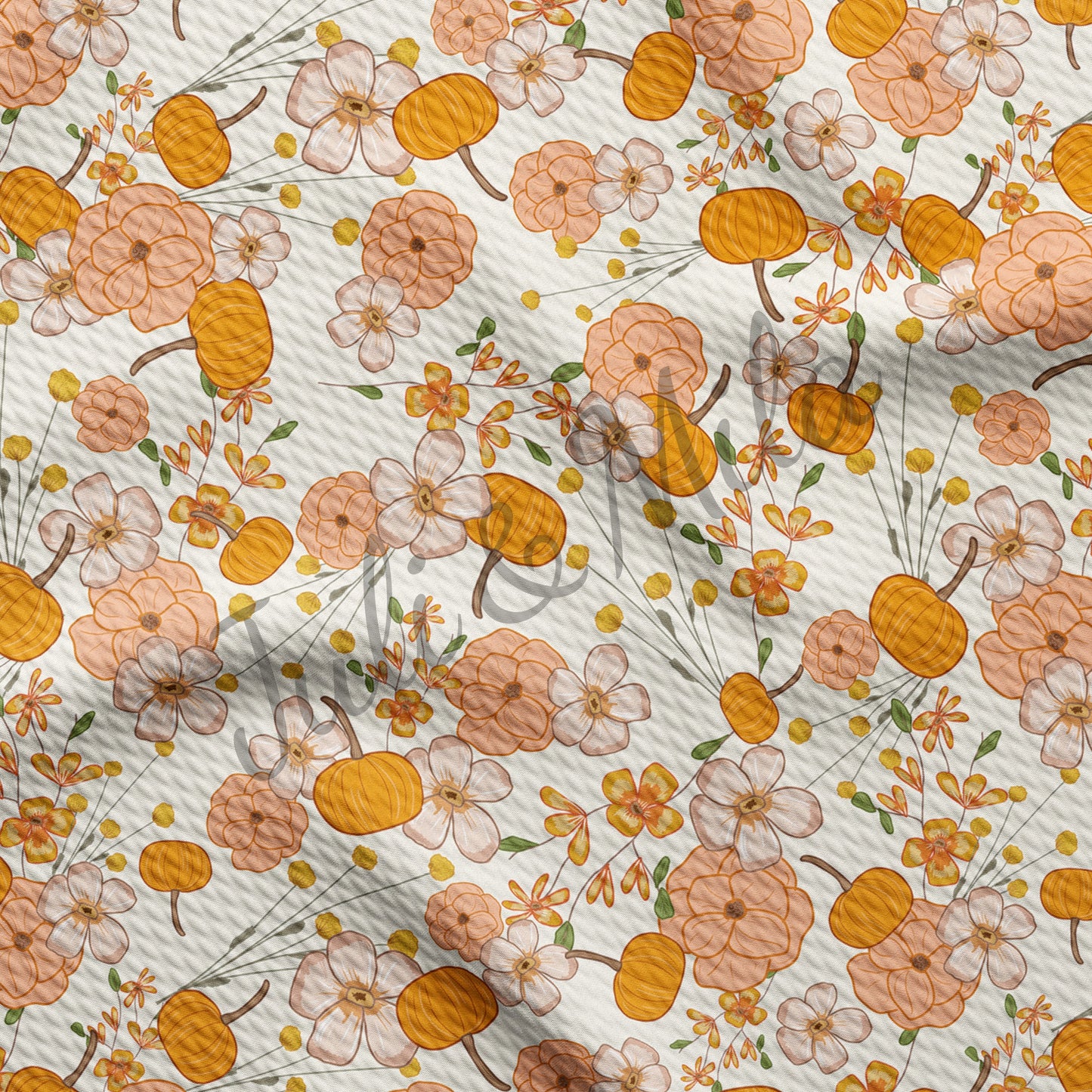 Pumpkin Floral Bullet Fabric AB7